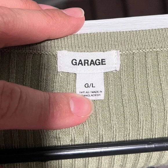 Garage Green/Cream Ribbed Knit Top - Picture 2 of 3